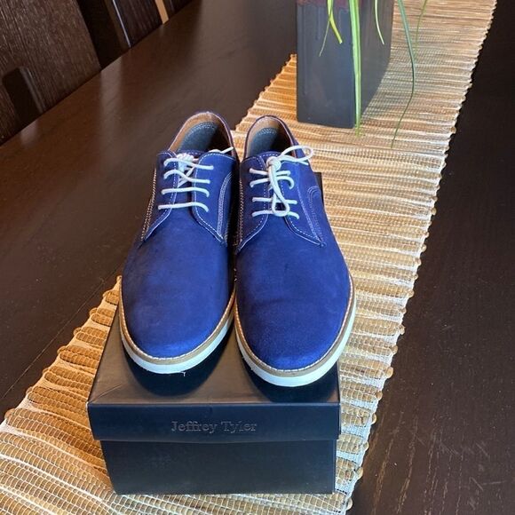 NWOT Jeffery Tyler navy suede oxfords size 11 - Picture 1 of 5